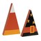 Hand-Painted Wooden Halloween Sitters Set-2 – Candy Corn & Witch Hat Chunky Fall Décor